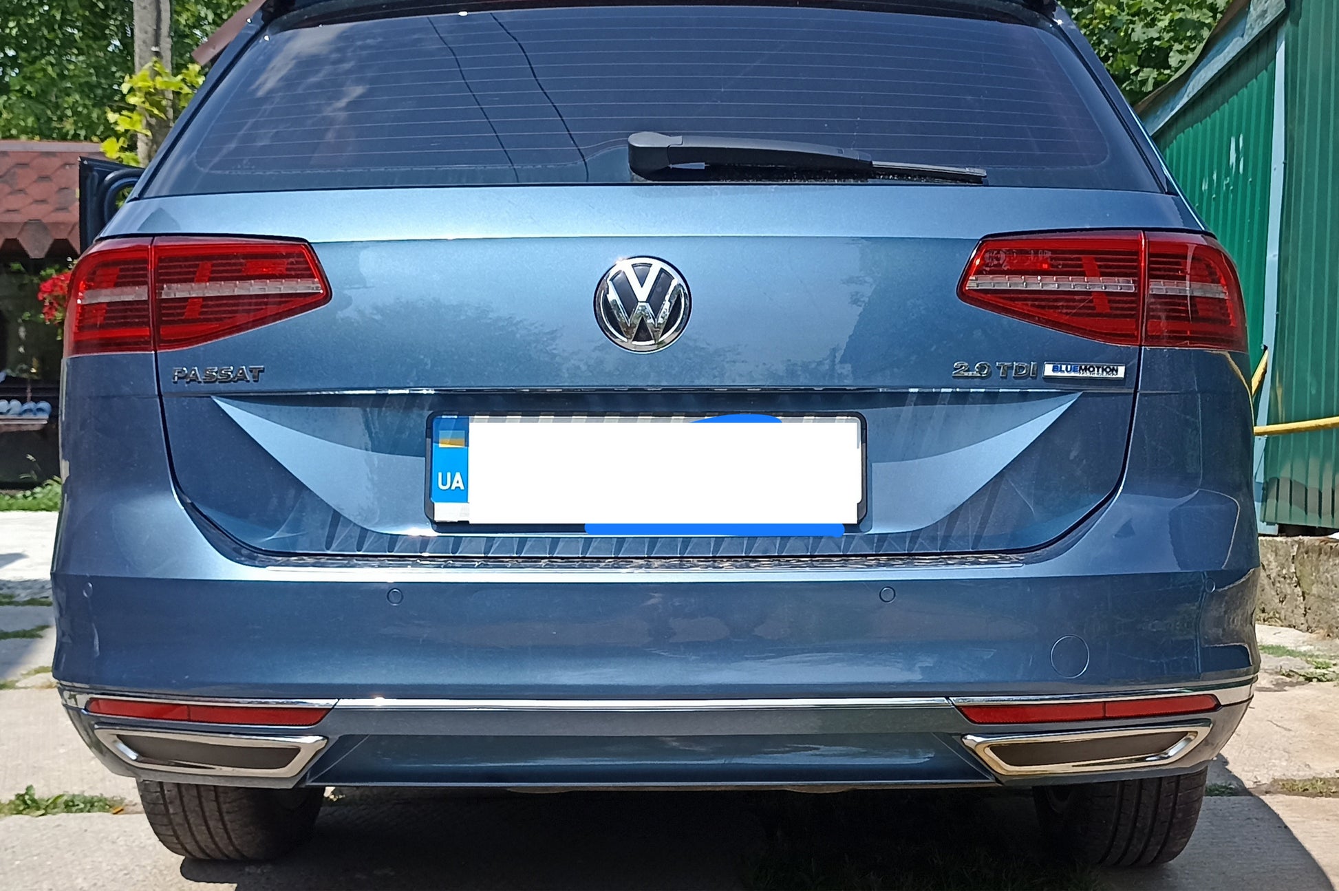 Exhaust tip covers imitation SD/SW (2015-2018, 2 pcs, stainless steel) for Volkswagen Passat B8 2015-2023 - image 8