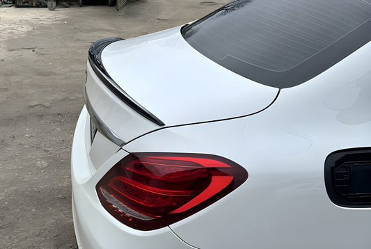 Lip Spoiler (Sunplex, black) (125.9cm *6cm) for Mercedes C-сlass W205 2014-2021 - image 1