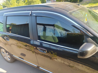 Window deflectors with chrome trim (4 pcs, Niken) for Dacia Lodgy 2012-2022 - image 4