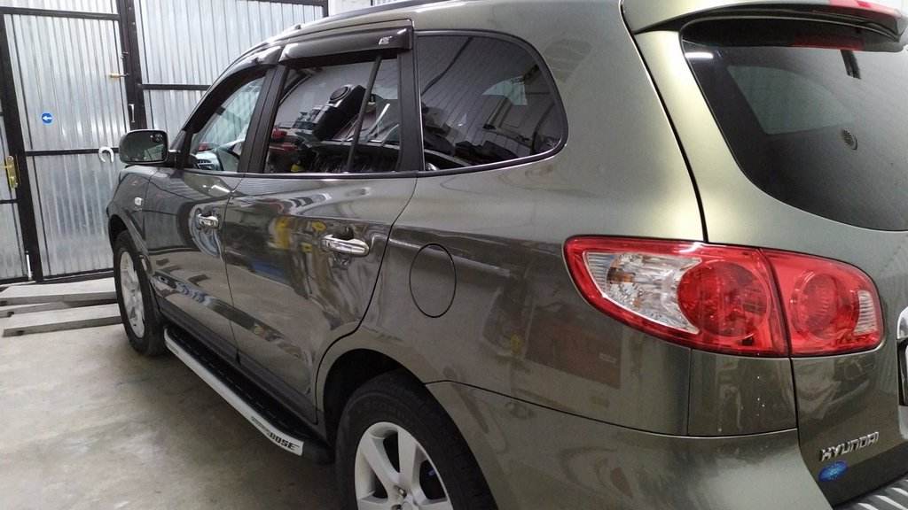 Side area Fullmond (2 pcs, alum.) for Hyundai Santa Fe 2 2006-2012 - Reelken Auto