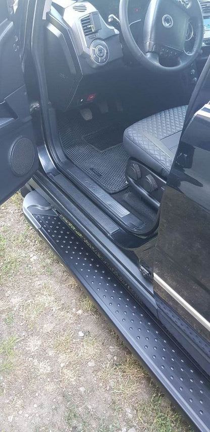 Side area Allmond Black (2 pcs., Aluminum) for SsangYong Kyron 2005-2014 - Reelken Auto
