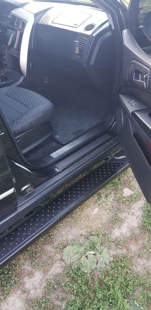 Side area Allmond Black (2 pcs., Aluminum) for SsangYong Kyron 2005-2014 - Reelken Auto