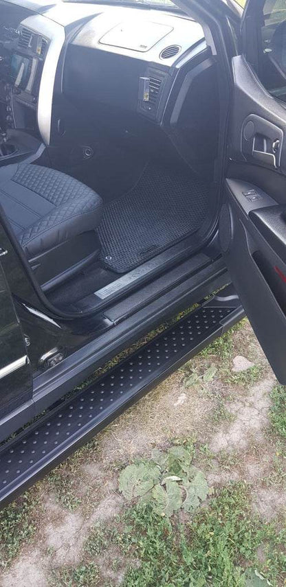 Side area Allmond Black (2 pcs., Aluminum) for SsangYong Kyron 2005-2014 - Reelken Auto
