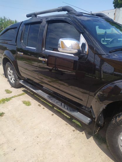 Wind deflector covers (2 pcs, stainless steel) for Nissan Navara 2006-2015 - image 4