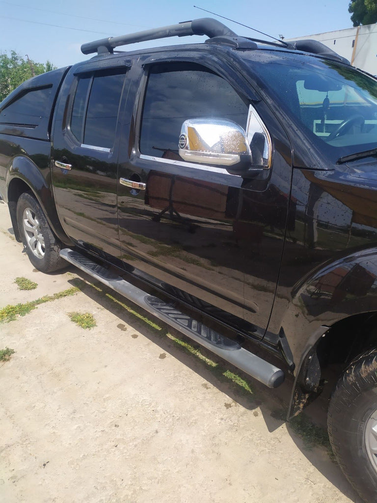 Wind deflector covers (2 pcs, stainless steel) for Nissan Navara 2006-2015 - image 4
