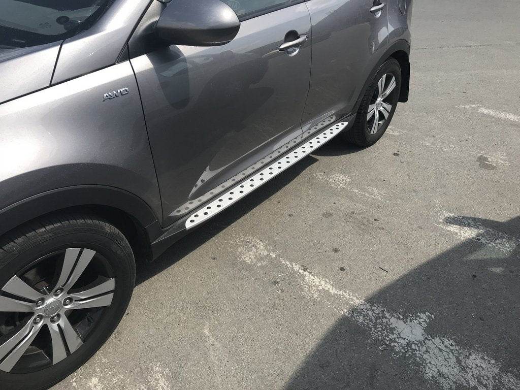 Side sills Niken BMW-style (2 pcs., alu.) for Kia Sportage 2010-2015 - Reelken Auto