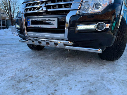 Front protection ST015 (stainless) for Mitsubishi Pajero Wagon IV - Reelken Auto