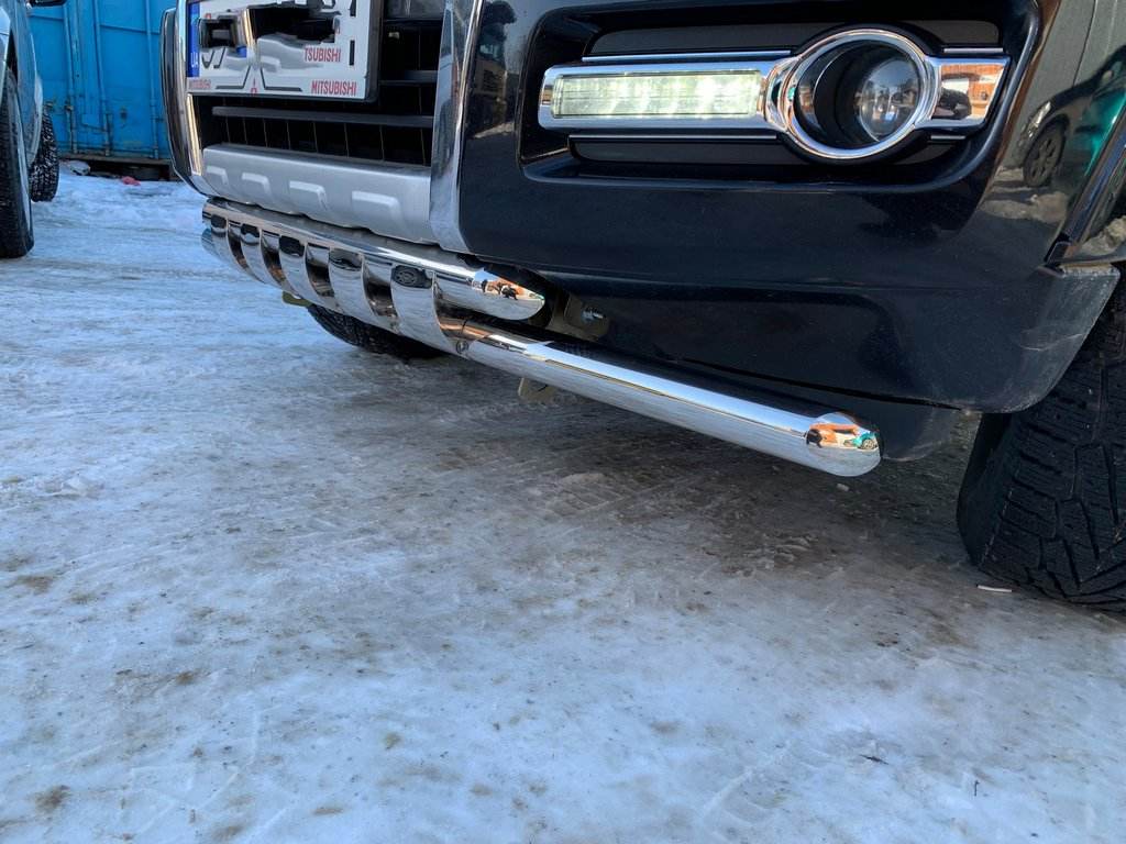 Front protection ST015 (stainless) for Mitsubishi Pajero Wagon IV - Reelken Auto