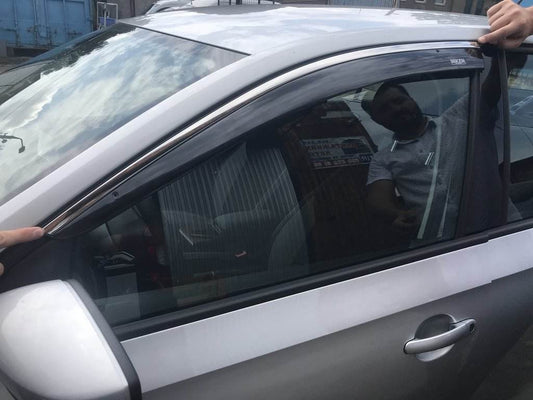 Window vents with chrome SD (4 PCs, Niken) for Skoda Rapid 2012-2019 - Reelken Auto