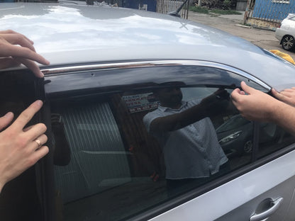 Window Deflectors with Chrome Trim SD (4 pcs, Niken) for Skoda Rapid 2012-2019 - image 5