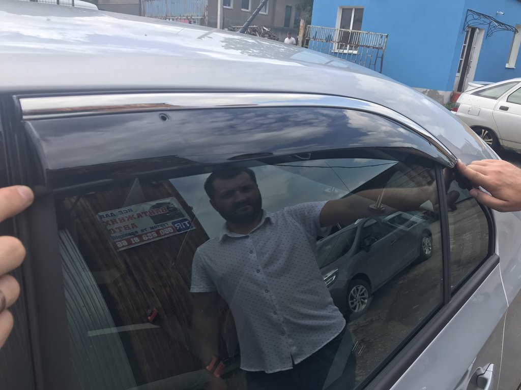 Window Deflectors with Chrome Trim SD (4 pcs, Niken) for Skoda Rapid 2012-2019 - image 6