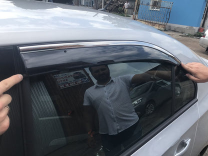 Window Deflectors with Chrome Trim SD (4 pcs, Niken) for Skoda Rapid 2012-2019 - image 7