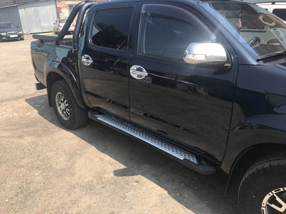 Side sills Allmond Grey (2 pieces, aluminum) for Toyota Hilux 2006-2015 - Reelken Auto