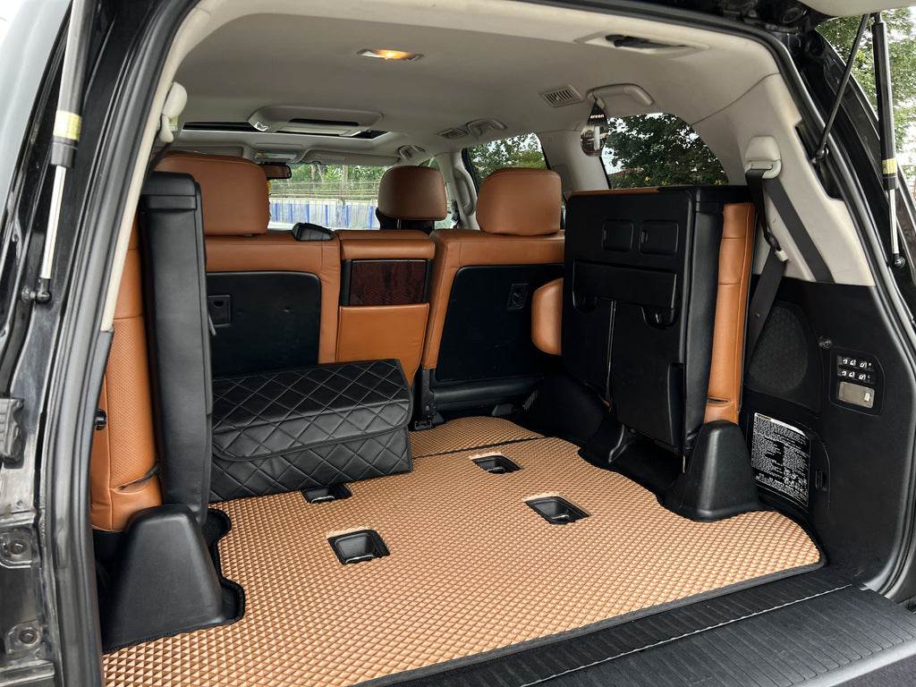 Trunk mat 2 pcs (EVA, 7 seats, brick) for Lexus LX570/450d - Reelken Auto