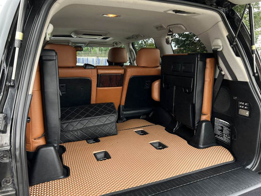 Trunk mat 2 pcs (EVA, 7 seats, brick) for Lexus LX570/450d - Reelken Auto
