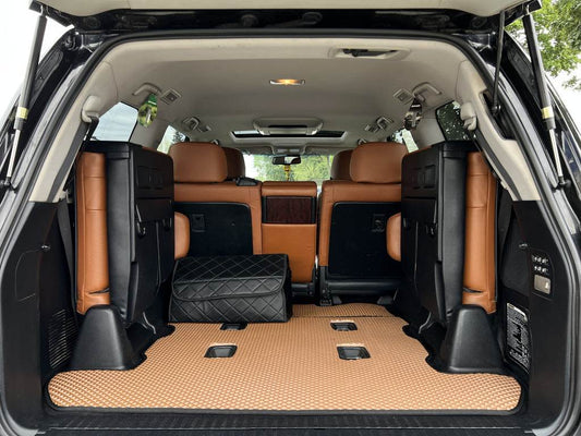 Trunk mat 2 pcs (EVA, 7 seats, brick) for Lexus LX570/450d - Reelken Auto