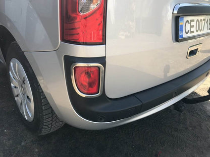 Edging of rear reflectors (2 pcs., stainless steel) for Renault Kangoo 2008-2020 - Reelken Auto