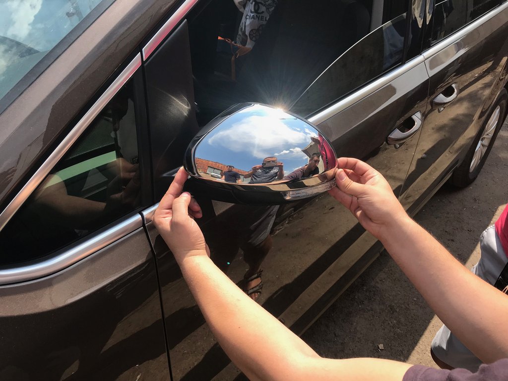 Covers for mirrors (2 pcs, stainless steel) for Volkswagen Sharan 2010↗ - image 3