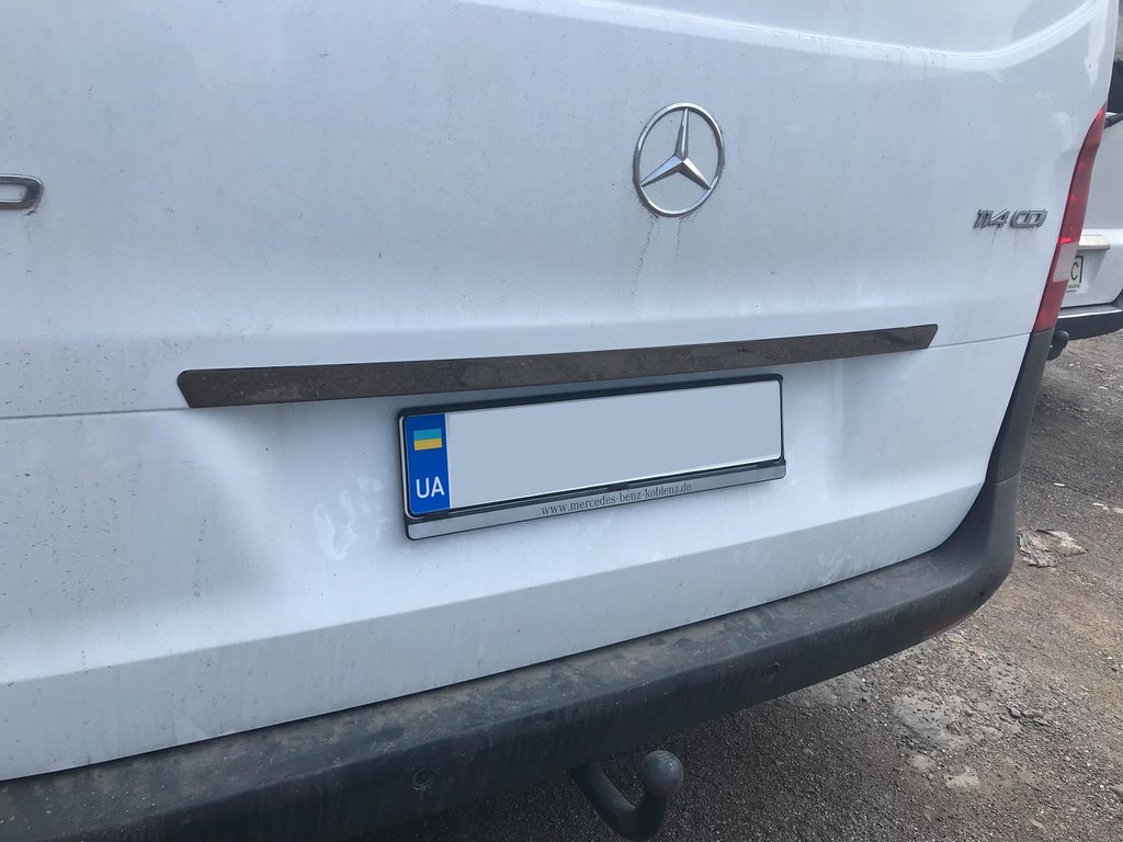 Trunk trim above license plate BlackChrome (stainless steel) for Mercedes Vito/V-class W447 2014- - image 2