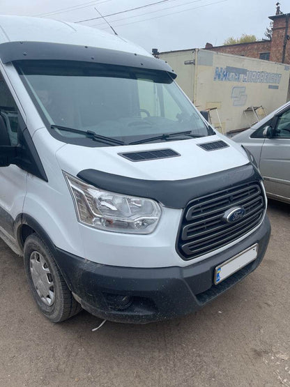 The visor on the windshield (gloss black, 5mm) for Ford Transit 2014↗ - Reelken Auto