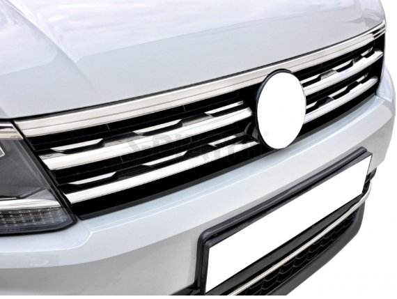 Covers for the edge of the grille and headlights 2016-2020 (3 pcs., stainless steel) for Volkswagen Tiguan 2016-2023 - Reelken Auto