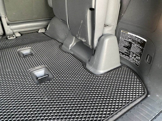 Trunk mat 2 pcs (EVA, 7 seats, black) for Toyota Land Cruiser 200 - Reelken Auto