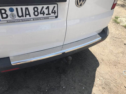 Cover on the rear bumper with a bend (Carmos V1, steel) for Volkswagen T5 2010-2015 - Reelken Auto