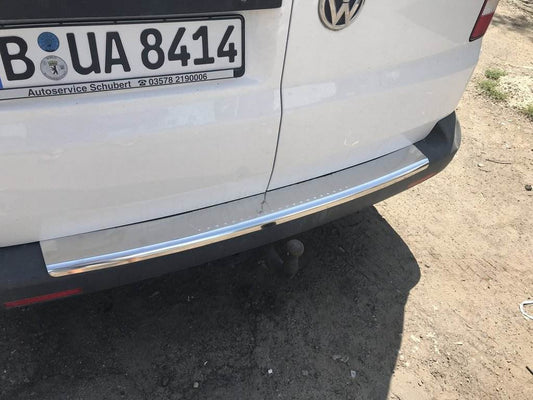 Cover on the rear bumper with a bend (Carmos V1, steel) for Volkswagen T5 2010-2015 - Reelken Auto