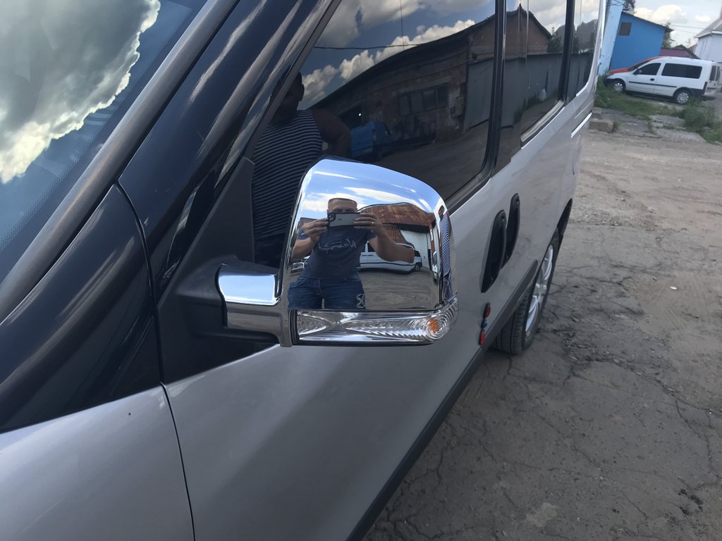 Mirror covers (2 pcs, ABS) for Opel Combo 2012-2018 - image 3