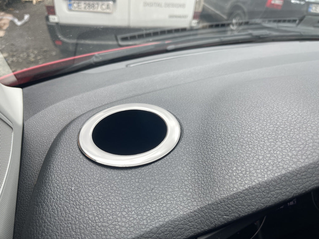 Cup Holder Cover (2 pcs, Stainless Steel) for Volkswagen T6 2015-2024 - image 1