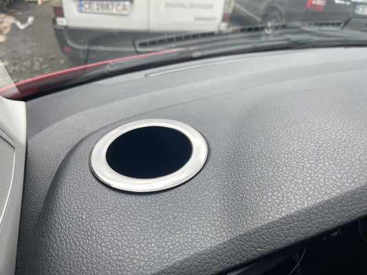 Cup Holder Cover (2 pcs, Stainless Steel) for Volkswagen T6 2015-2024 - image 1