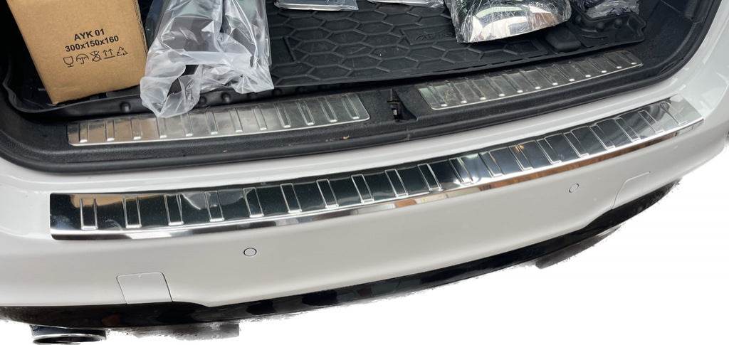 The overlay of steel on the rear bumper Carmos (stainless) for BMW X3 F-25 2011-2018 - Reelken Auto