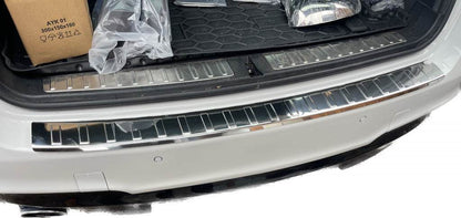 The overlay of steel on the rear bumper Carmos (stainless) for BMW X3 F-25 2011-2018 - Reelken Auto