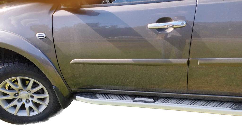 Lateral platforms Mevsim Gray (2 pieces, aluminum) for Mitsubishi Pajero Sport 2008-2015 - Reelken Auto