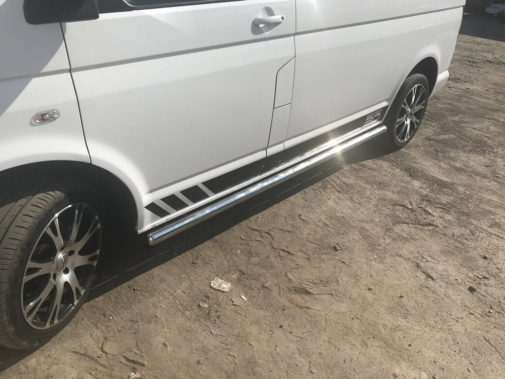 Side pipes (2 PCs, stainless steel) for Volkswagen T5 2010-2015 - image 2