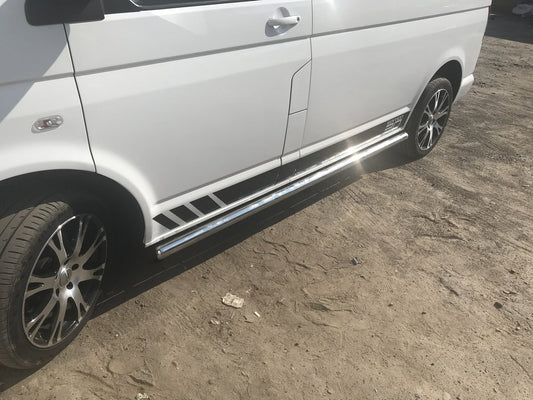 Side pipes (2 PCs, stainless steel) for Volkswagen T5 2010-2015 - image 2