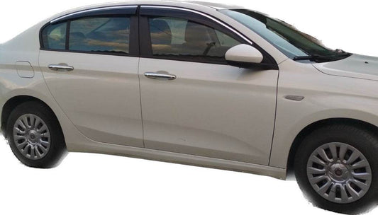 Windshields with chrome (4 pcs, Sunplex Chrome) for Fiat Tipo 2016↗ year - Reelken Auto