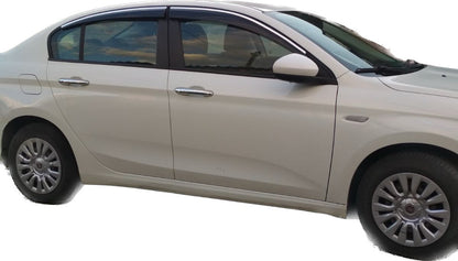 Window Deflectors with Chrome Trim (4 pcs, Sunplex Chrome) for Fiat Tipo 2016- - image 1