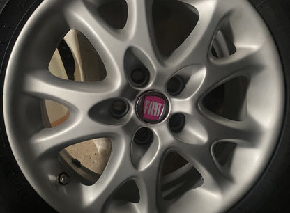 Wheel center caps V2 49/42.5 mm red (4 pcs, 0735448759) for Fiat - image 1