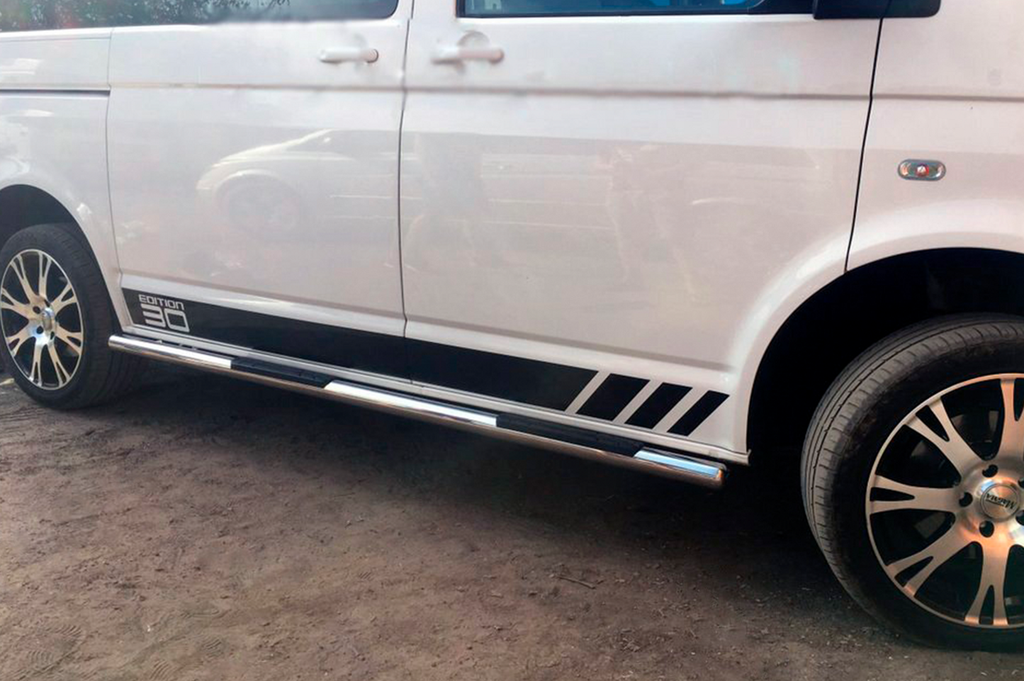 Side Bars (2 pcs, Stainless Steel) for Volkswagen T5 2010-2015 - image 8