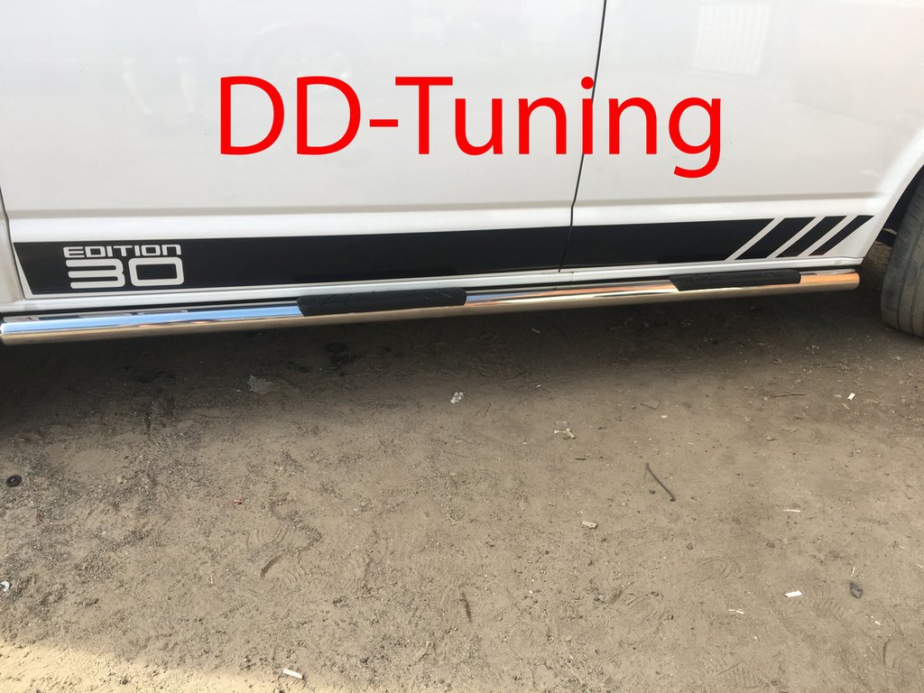 Side pipes (2 PCs, stainless steel) for Volkswagen T6 - image 2