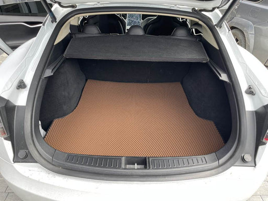 Rear trunk mat EVA (2012-2021, brick) for Tesla Model S - Reelken Auto