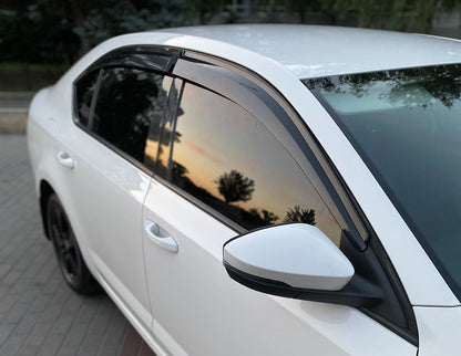 Liftback Wind Deflectors (4 pcs, Sunplex Sport) for Skoda Octavia III A7 2013-2019 - image 1