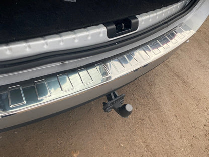 Rear bumper protector Carmos V1 with lip (stainless steel) for Renault Duster 2008-2017 - image 1