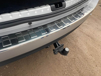 Carmos V1 rear bumper cover with bend (stainless) for Dacia Duster 2008-2018 - Reelken Auto