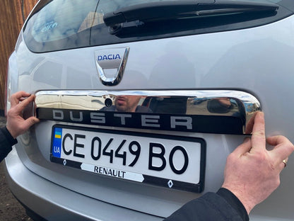 Upper stainless steel trim above license plate for Renault Duster 2008-2017 - image 4