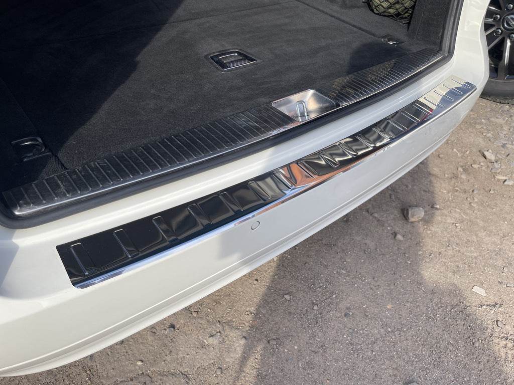 Cover on the rear bumper Carmos (SW, stainless steel) for Mercedes E-class W211 2002-2009 - Reelken Auto