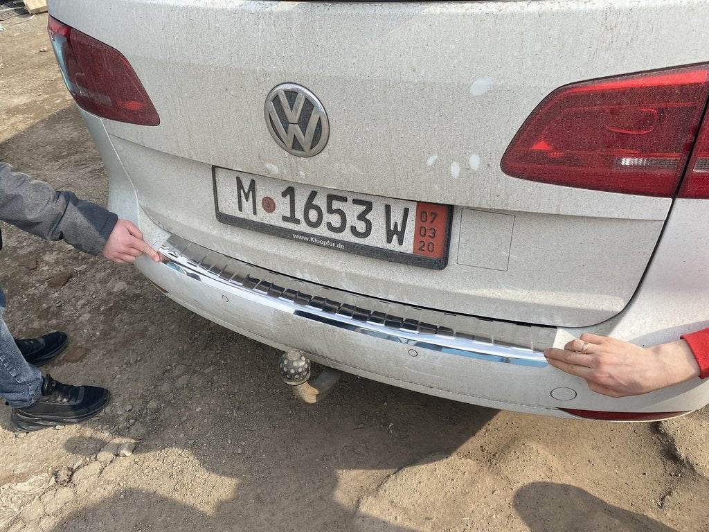 Rear bumper Carmos (stainless) for Volkswagen Touran 2010-2015 - Reelken Auto