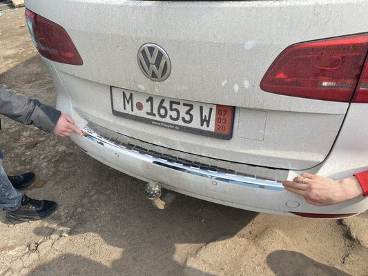 Rear bumper Carmos (stainless) for Volkswagen Touran 2010-2015 - Reelken Auto