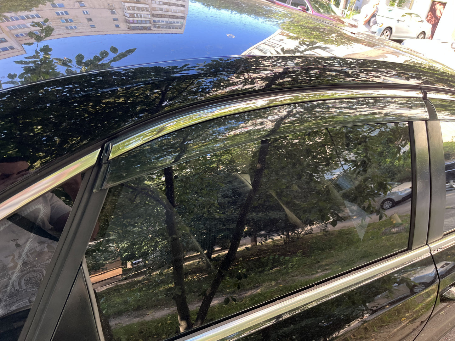 Window Deflectors with Chrome Trim Niken Luxury (USA, 4 pcs) for Volkswagen Passat B7 2012-2015 - image 5